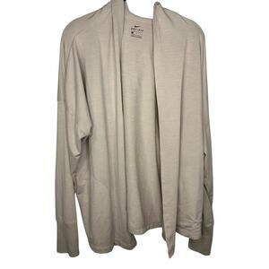 Nike Dri-Fit Hooded Open Front Cardigan Women's Size Large Beige Athleisure